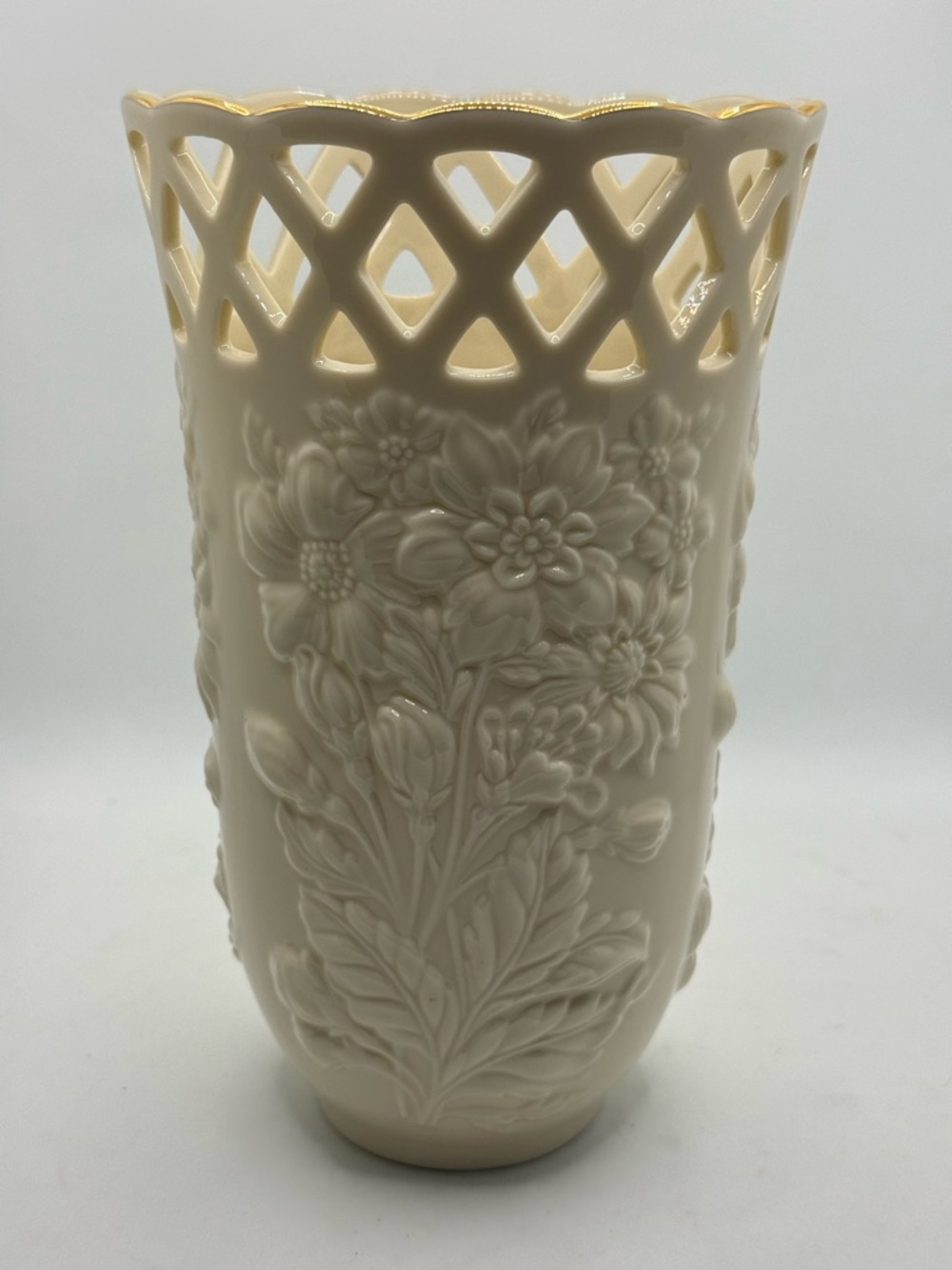 LENOX “Golden Meadows Collection” Tall 11” Vase Vintage Ivory & Gold Very RARE